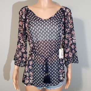 Jessica Simpson • Floral Blouse Sz XS NWT